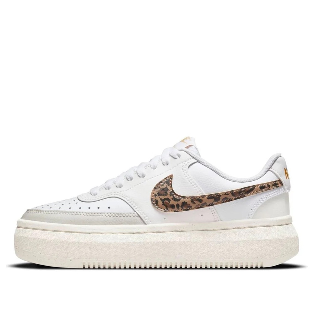 Nike Women's White and Leopard Print Sneakers